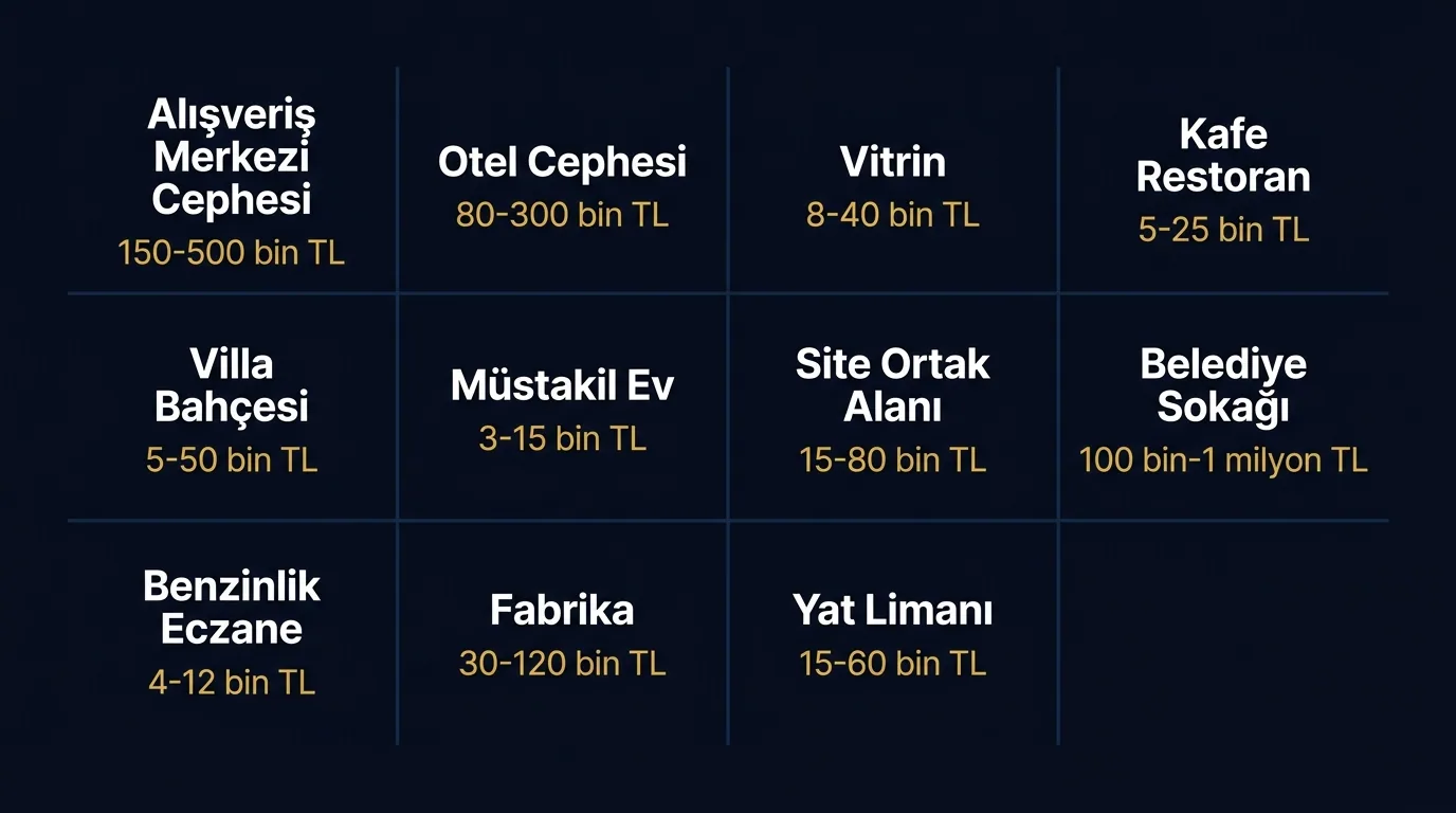 11 mekan tipi için yan yana yılbaşı kurulum karşılaştırma: ölçek, LED tipi ve bütçe aralığı