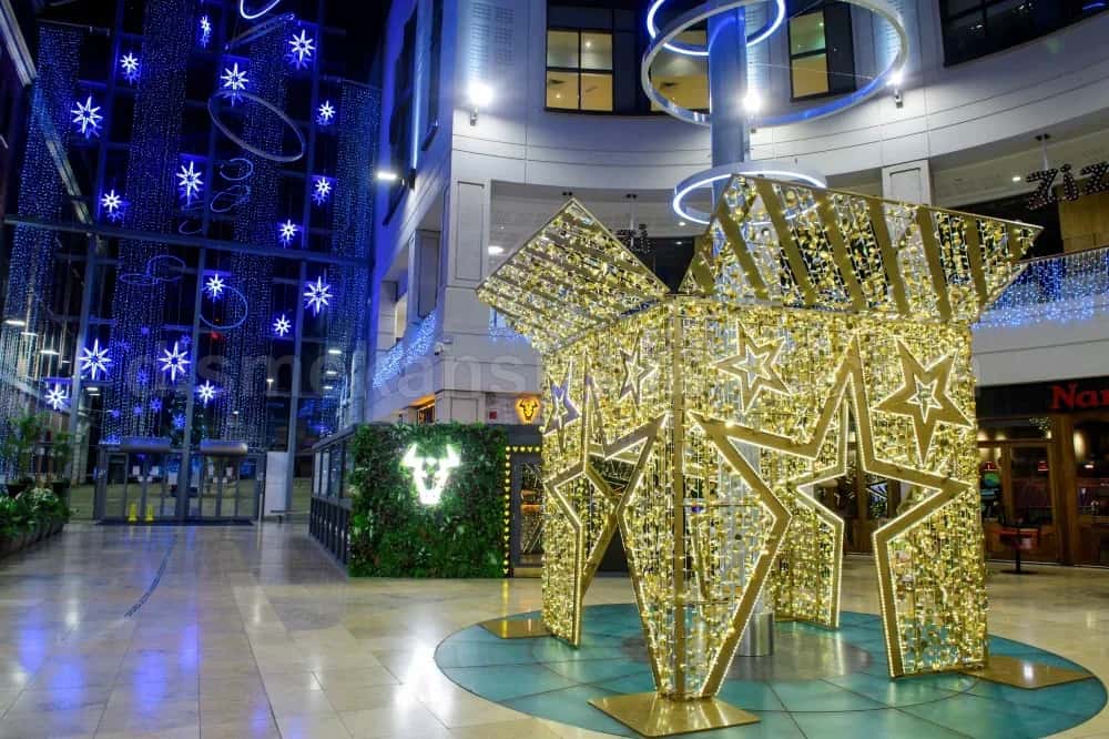 AVM otopark girişi ve yaya aksı yılbaşı LED motif süslemesi #20