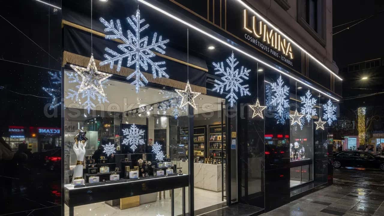 Cadde direkten direğe LED motif ve belediye yılbaşı ışıklandırma uygulaması #01