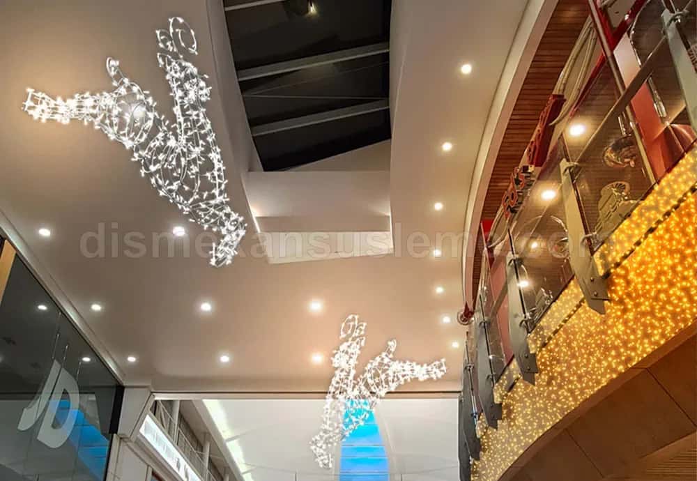 Belediye meydanı yılbaşı ışıklandırma ve dev LED figür kurulumu #09