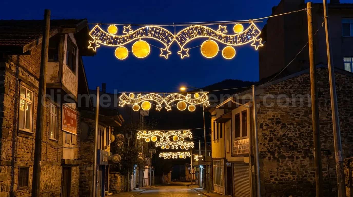 Adana belediye ölçeğinde cadde ve meydan ışık süsleme örneği #1
