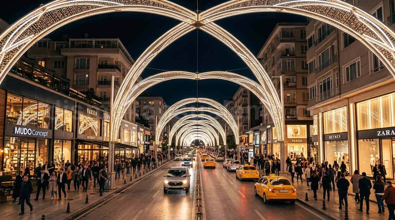 Atrium iç kurulum 02:45: 26 m makaslı platform üzerinde geometrik figür asımı