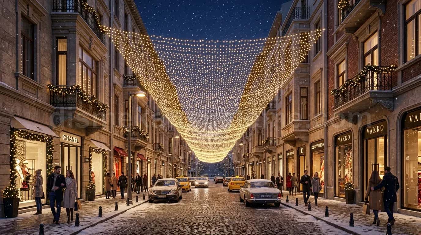 Bitlis cadde ve belediye yılbaşı motif aydınlatma #235