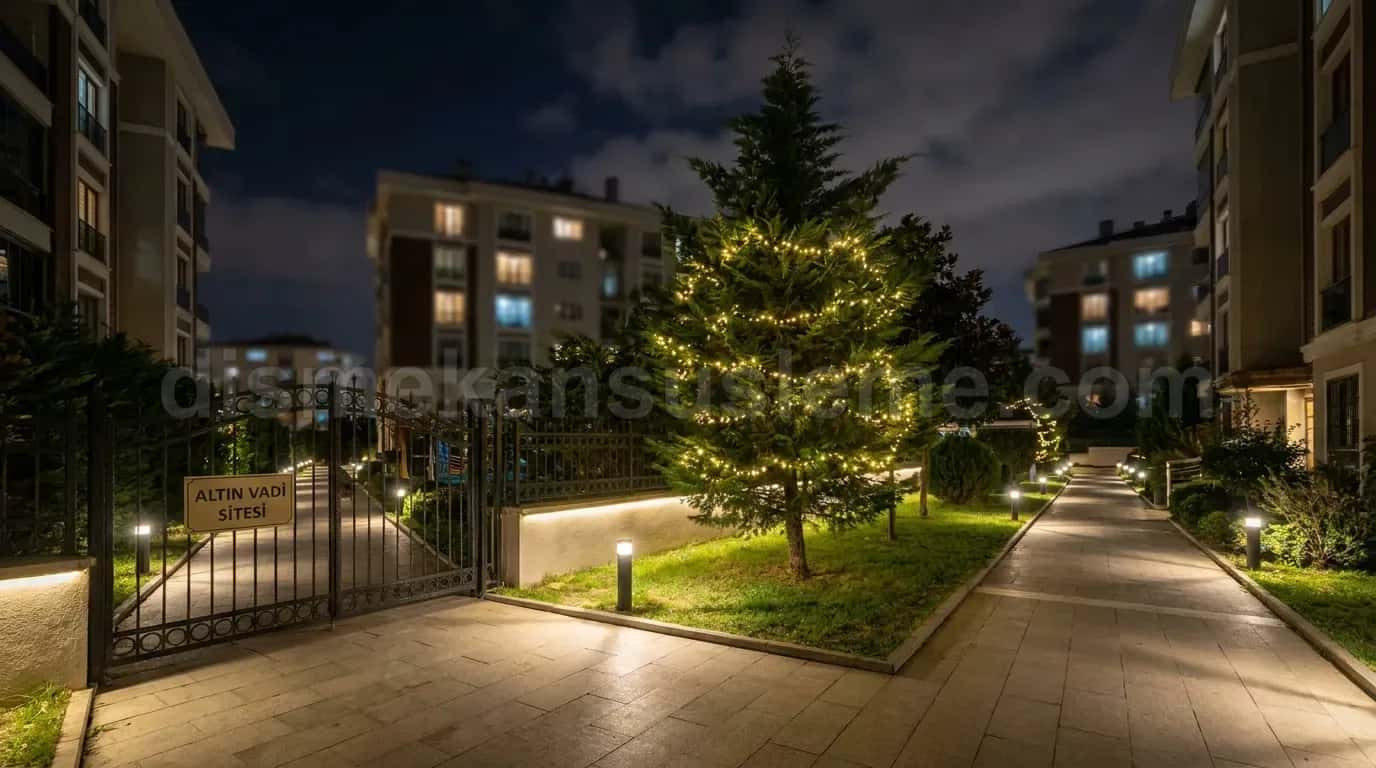 40 m teleskopik mobil vinç AVM otoparkında pozisyonda: gece 19:00 ön kurulum