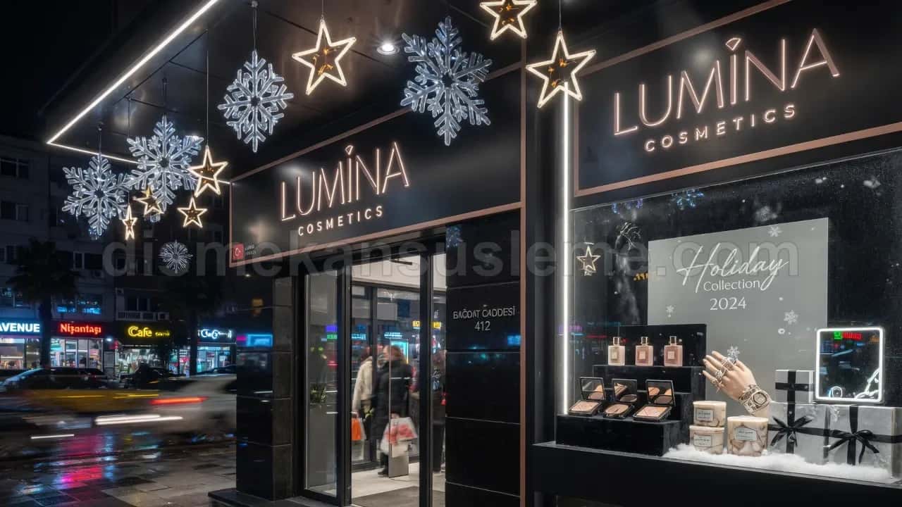 Vitrin - perde LED + figür