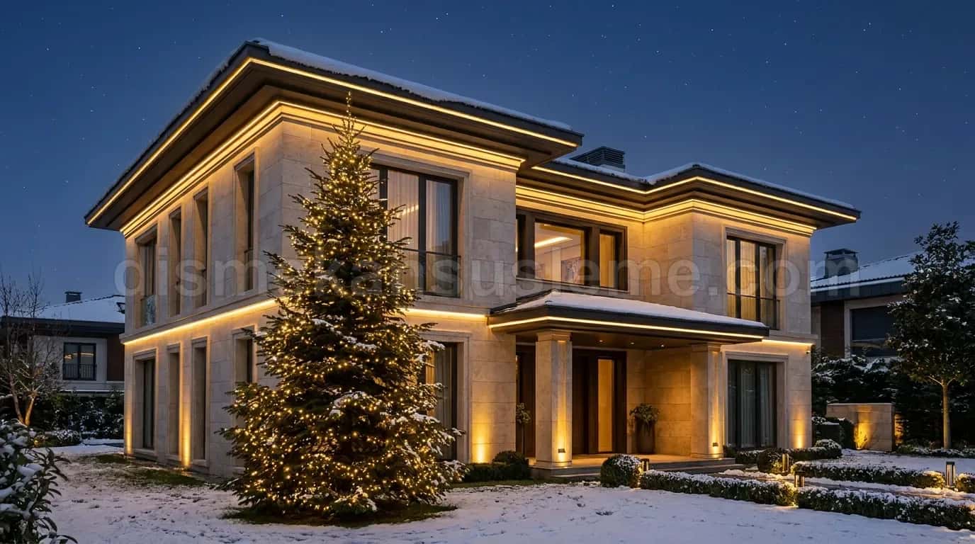 Iğdır villa bahçesi yılbaşı çam ağacı ışıklandırma #230
