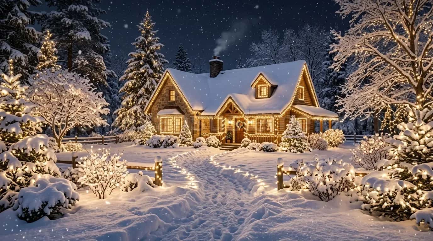 Kahramanmaraş villa bahçesi yılbaşı çam ağacı ışıklandırma #260