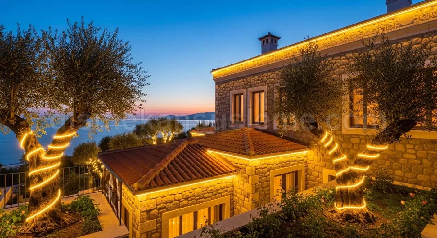 Bitlis villa bahçesi yılbaşı çam ağacı ışıklandırma #96