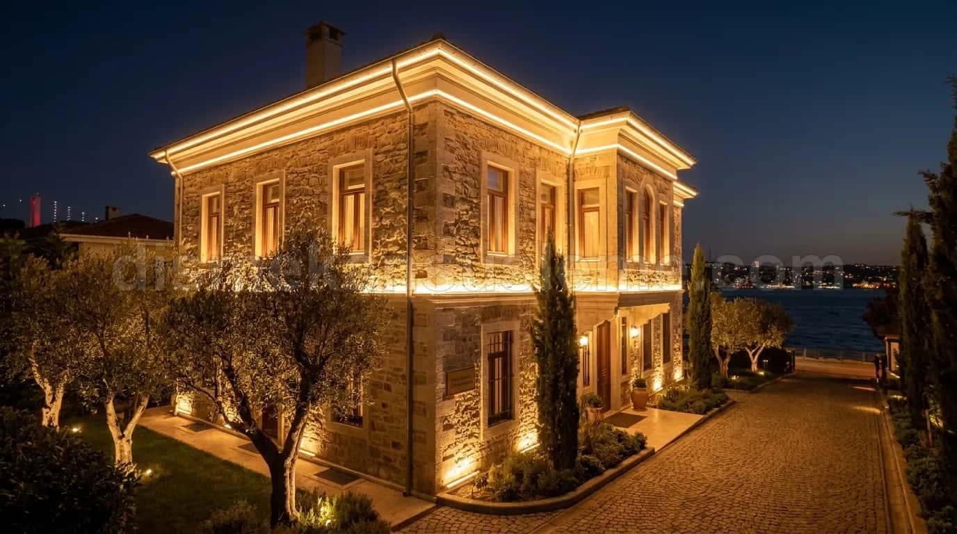 Erzincan villa bahçesi yılbaşı çam ağacı ışıklandırma #253
