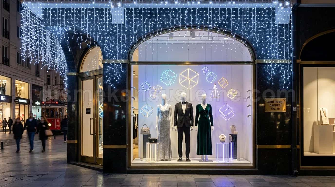 Otel dış cephe yeni yıl LED aydınlatma ve plaza iş merkezi süslemesi #01