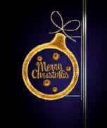Nicholas 130 Merry Christmas yazılı süs küresi, sıcak beyaz LED çerçeve