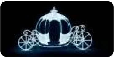 Cinderella 360 kabak araba, soğuk beyaz, gümüş taban
