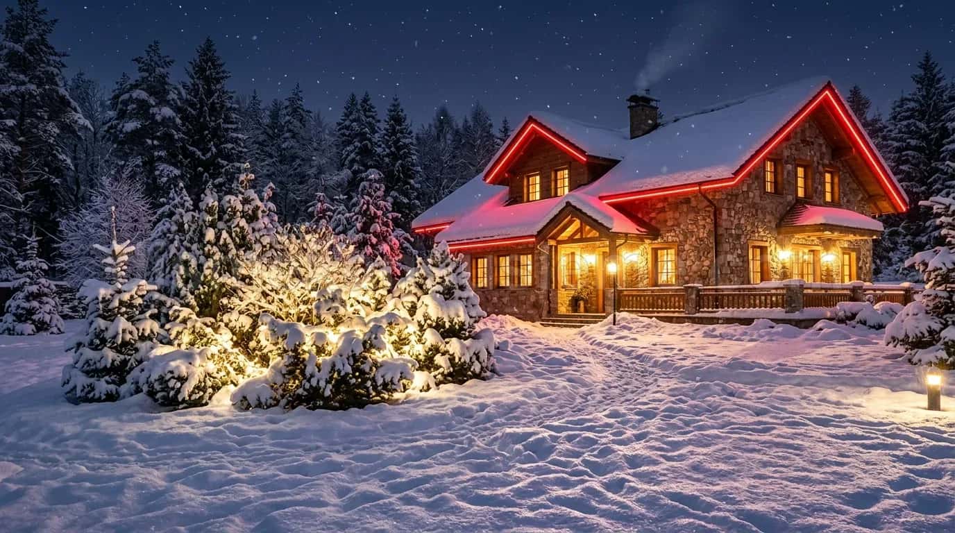 Düzce villa bahçesi yılbaşı çam ağacı ışıklandırma #64