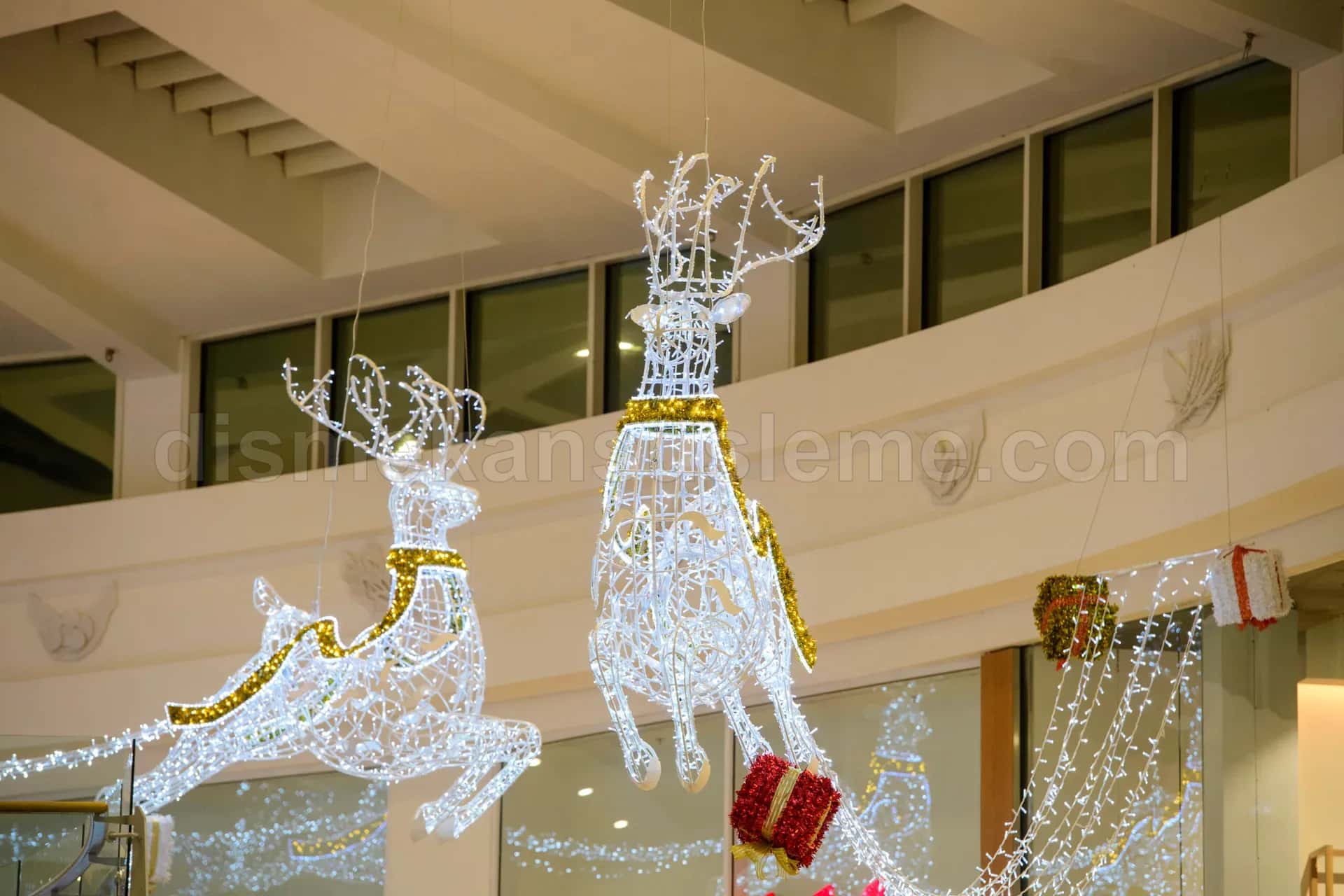Dış mekan ışıklı yılbaşı figürü - 3D LED geyik, kardan adam ve dekoratif süsleme #09