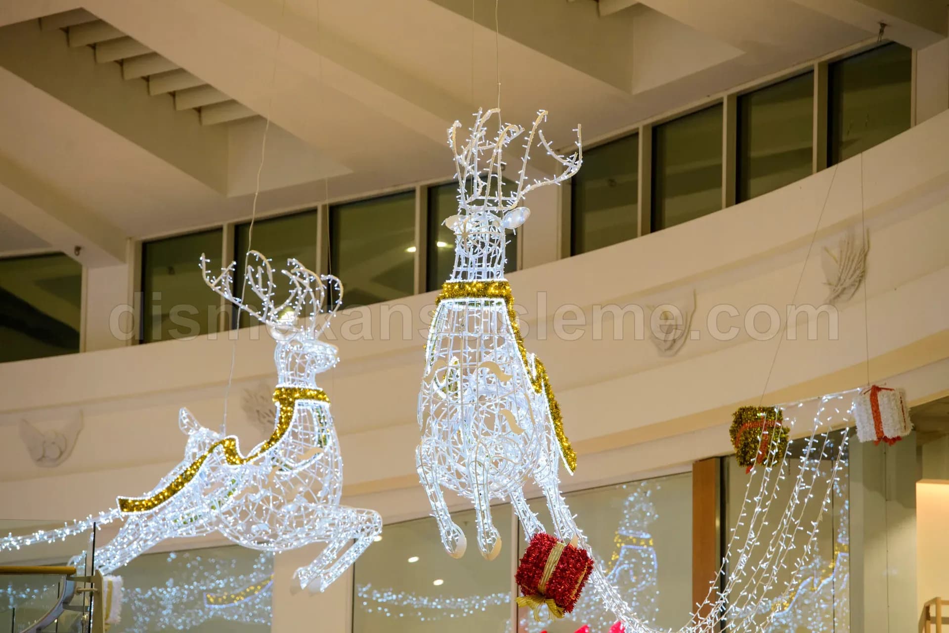 Dış mekan ışıklı yılbaşı figürü - 3D LED geyik, kardan adam ve dekoratif süsleme #09
